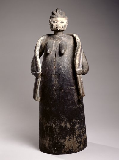 Masque corporel Gelede, culture Yoruba, République du Bénin (bois peint) - African