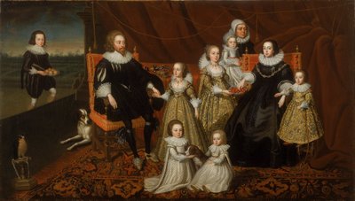 Portrait de Sir Thomas Lucy et sa famille - After Cornelius Johnson