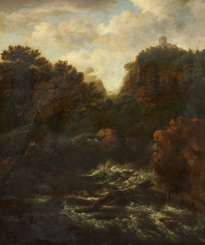 Paysage de montagne avec chute d