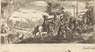 Paysage avec scène de bataille - After Jacques Callot