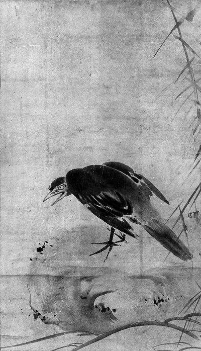 Corbeau sur un rocher, probablement 19e siècle - after Sesson Shūkei