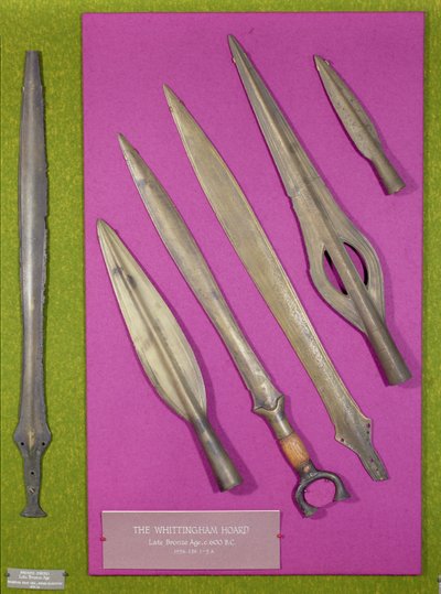 Épées et pointes de lance du trésor de Whittingham, âge du bronze tardif, c.600 avant J.-C. - Age Bronze