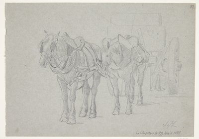 Chariot attelé de deux chevaux - Agnes Lunn