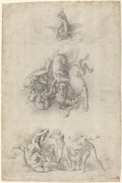 La Chute de Phaéton - Agnolo Bronzino or Giulio Clovio after Michelangelo