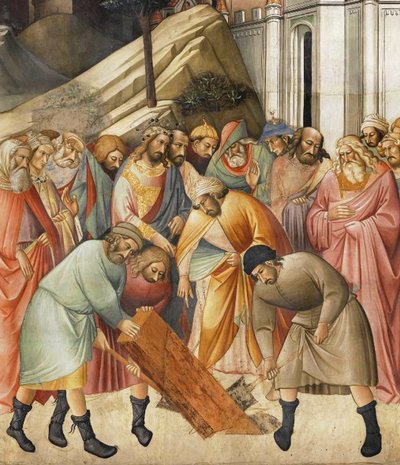 Le roi Salomon enterrant une des poutres de la croix, vers 1380 - Agnolo Gaddi