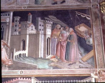 La Légende de la Ceinture Sacrée, détail de la Vie de la Vierge de la Cappella della Sacra Cintola - Agnolo Gaddi