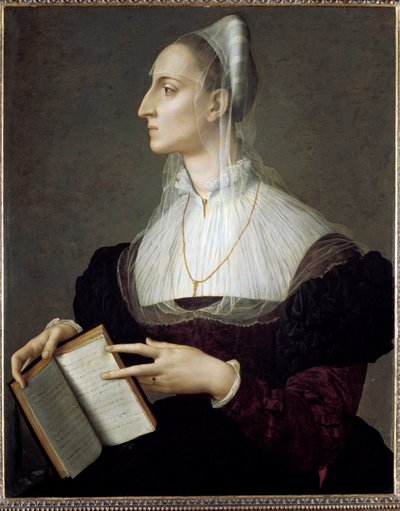 Portrait de la poétesse italienne Laura Battiferri lisant les sonnets de Pétrarque - Agnolo Bronzino