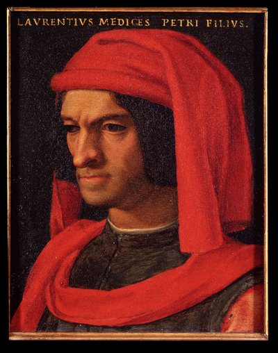 Portrait de Laurent le Magnifique (Lorenzo il Magnifico) (huile sur cuivre) - Agnolo Bronzino