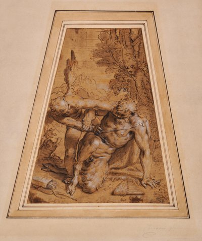 Cupidon conquérant Pan - Agostino (attr. to) Carracci