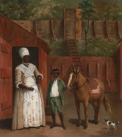 Une mère avec son fils et un poney - Agostino Brunias