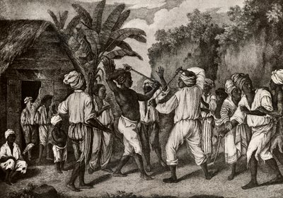 Combat de bâton entre Nègres anglais et français sur l