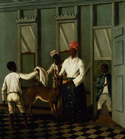 Serviteurs noirs lavant un cerf - Agostino Brunias