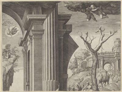 Adoration des mages (partie en haut à droite) - Agostino Carracci