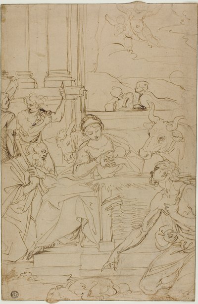 Adoration des bergers - Agostino Carracci