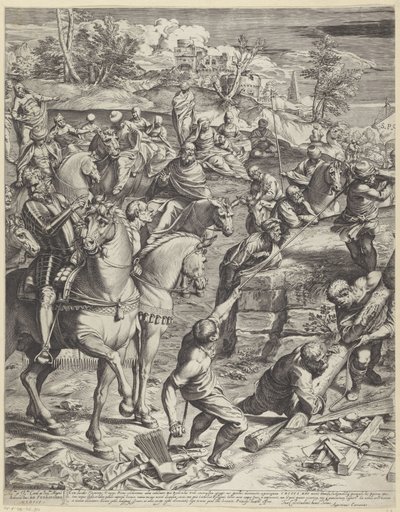 Crucifixion du Christ (partie gauche) - Agostino Carracci