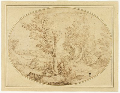 Repos pendant la fuite en Égypte - Agostino Carracci