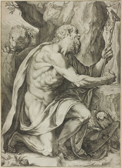 Saint Jérôme en pénitence - Agostino Carracci