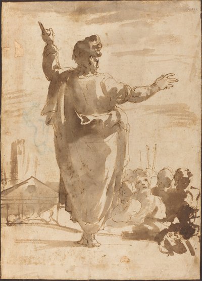 Saint Paul prêchant - Agostino Carracci