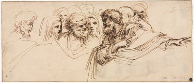 Étude de têtes recto, 2e moitié des années 1500 - Agostino Carracci
