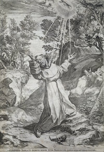 La stigmatisation de Saint François sur le mont La Verna (1224) - Agostino Carracci
