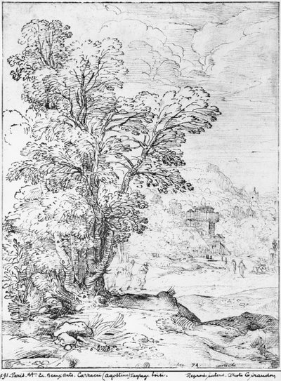 Paysage boisé - Agostino Carracci