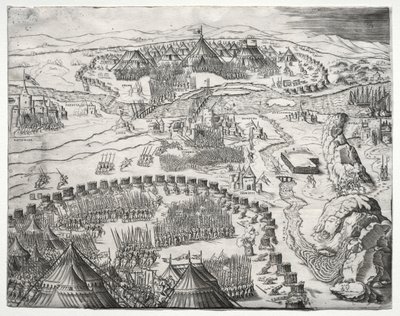 La position et le camp des armées de Charles V et Soliman II, 1532 - Agostino Musi
