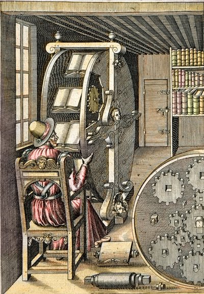 Bureau rotatif - De "Le Diverse et Artifiose Machine" par Agostino Ramelli (1531-1608) - Paris 1588 - Agostino Ramelli
