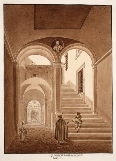 Intérieur de la maison de Michel-Ange, 1833 - Agostino Tofanelli