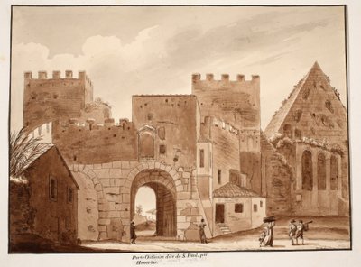 La Porta Ostiensis ou San Paolo, construite par Honorius, 1833 - Agostino Tofanelli