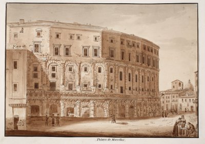 Théâtre de Marcellus, 1833 (eau-forte avec lavis brun) - Agostino Tofanelli