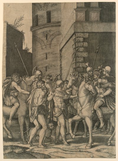 Un empereur romain rencontrant un soldat - Agostino Veneziano