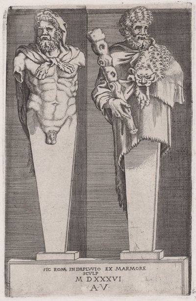Hercule des Hermae, daté 1536 - Agostino Veneziano