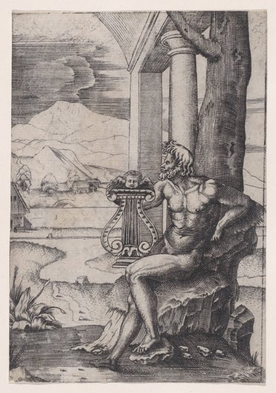 Homme avec une lyre - Agostino Veneziano