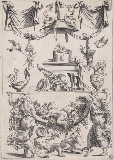Panneau ornemental, vers 1514-36 - Agostino Veneziano