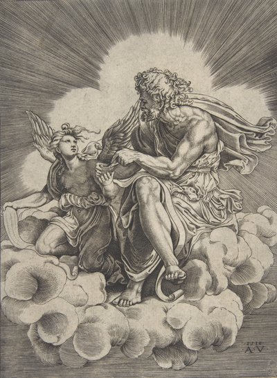 Saint Matthieu, daté de 1518 - Agostino Veneziano