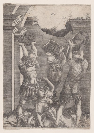 Tarpeia écrasée par les Sabines, vers 1514-36 - Agostino Veneziano