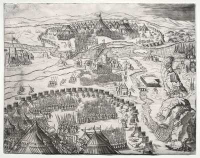 La Position et le Camp des Armées de Charles V et Soliman II - Agostino Veneziano