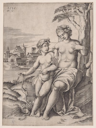 Vénus et Éros - Agostino Veneziano