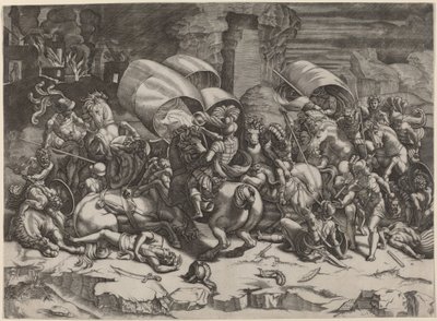 La bataille avec le coutelas - Agostino dei Musi, after Giulio Romano