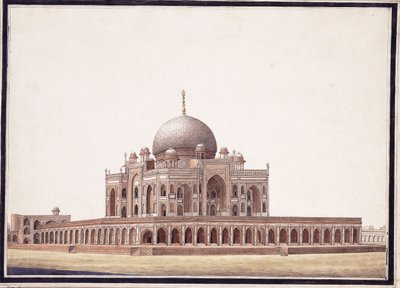 Le Tombeau de Humayun, vers 1820 - Agra School