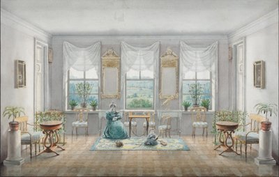 Le Salon dans le Manoir Gorki, 1831 - Agrafena Dmitrievna Blagovo