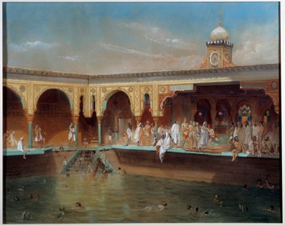Les bains Deligny à Paris en 1842 - Aime Bassompierre Sewrin