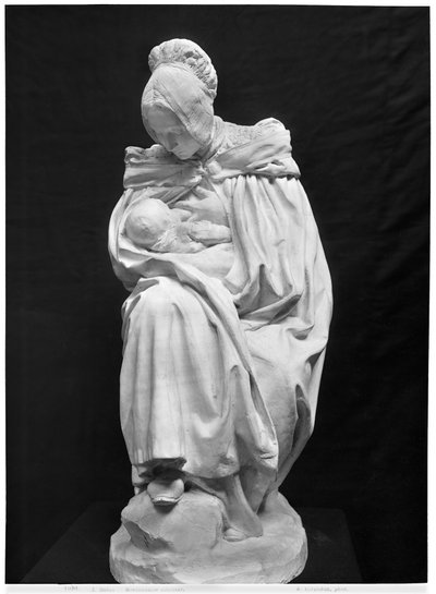 Femme boulonnaise nourrissant son enfant (plâtre) - Aime Jules Dalou