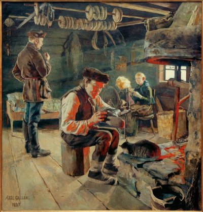 Intérieur paysan - Akseli Valdemar Gallen Kallela