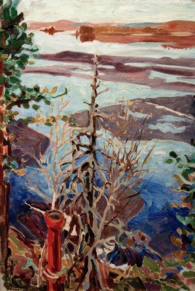 Glace de printemps, vue du toit à Kalela - Akseli Valdemar Gallen Kallela
