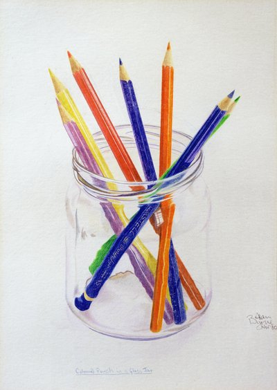 Crayons de couleur dans un bocal - Alan Byrne