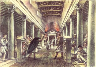 Intérieur du temple de Mithra - Alan Ernest Sorrell
