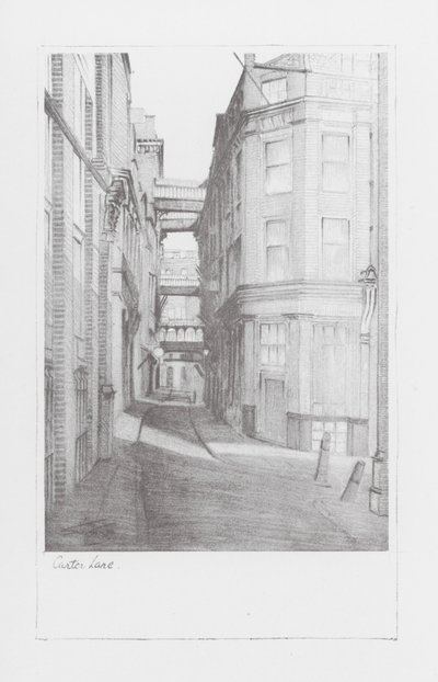 Ruelles de Londres : Carter Lane (lithographie) - Alan Stapleton
