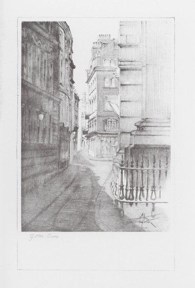 Ruelles de Londres : Gutter Lane (litho) - Alan Stapleton