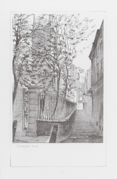 Ruelles de Londres : Ironmonger Lane (litho) - Alan Stapleton